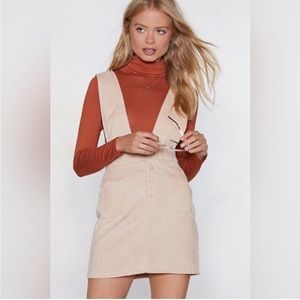 Nasty Gal Over the Top Corduroy Pinafore Dress